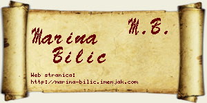 Marina Bilić vizit kartica